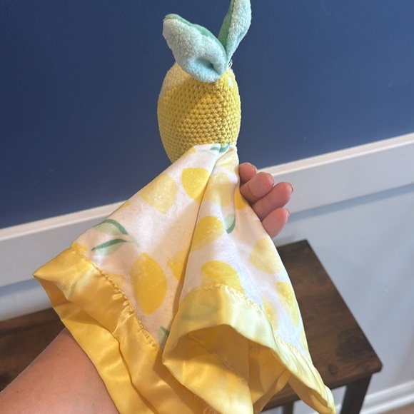 Cloud Island Plush Lemon Yellow Satin Trim Security Blanket Lovey 13.5" - Picture 3 of 7